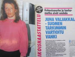 Alibi 1994 nr 9, sis. mm. artikkelit / kuvat / mainokset; Vankilajohtaja Rauno Lund, Algerialaiset Zine Boumaraf a Tahar Chabbi, Falunin verilöyly Matias Flink,