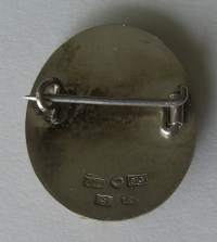 Salon Viesti / K  ansiomerkki hopea 1977  rintamerkki 25x20 mm