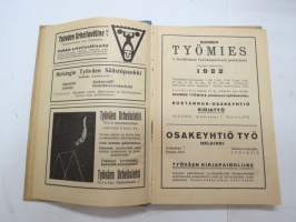 Työmiehen Kalenteri I 1922, sis. mm. seur. artikkelit / kuvat / mainokset; Kansikuvitus sekä kalenteriosan vinjettikuvitus I. Vickberg; Ikuinen muisto