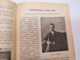 Työmiehen Kalenteri I 1922, sis. mm. seur. artikkelit / kuvat / mainokset; Kansikuvitus sekä kalenteriosan vinjettikuvitus I. Vickberg; Ikuinen muisto