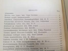 Työmiehen Kalenteri I 1922, sis. mm. seur. artikkelit / kuvat / mainokset; Kansikuvitus sekä kalenteriosan vinjettikuvitus I. Vickberg; Ikuinen muisto