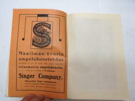 Työväen Kalenteri III (3.) 1910, sis. mm. seur. artikkelit; Kansikuvitus Sallinen, Kalenteritietoja, Markkinapäivät, Tietoja posti- ja rautatielähetyksistä,