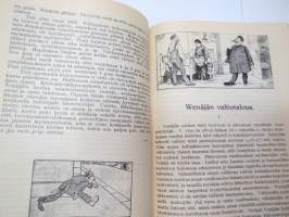 Työväen Kalenteri III (3.) 1910, sis. mm. seur. artikkelit; Kansikuvitus Sallinen, Kalenteritietoja, Markkinapäivät, Tietoja posti- ja rautatielähetyksistä,