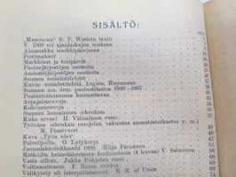 Työväen Kalenteri II (3.) 1909, sis. mm. seur. artikkelit / kuvat / mainokset; Kalenteritietoja, Markkinapäivät, Tietoja posti- ja rautatielähetyksistä,