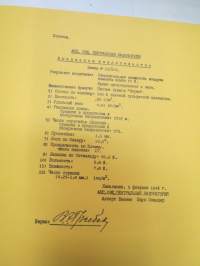 Sojuz Finskih bumasnih fabrik -paperi- ja kartonkinäytekirja 1945-1946 neuvostoliittolaisille ostajille (sotakorvaustavaraa) (Paperitehtaitten Yhdistys) tehtaat