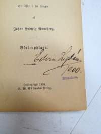 Julqwällen. En dikt i tre sånger af Johan Ludvig Runeberg, ex Edvin Lydén 1900, signeerannut kirjan Münchenissä ollessaan) -novel