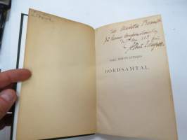 Dr. M. Luthers Bordssamtal eller Colloquia, kirja on kuulunut &quot;Mintu&quot; Brandtille - &quot;Till Mintu Brandt på hennes konfirmationsdag d, 17.11.1883 från Albert