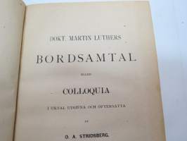 Dr. M. Luthers Bordssamtal eller Colloquia, kirja on kuulunut &quot;Mintu&quot; Brandtille - &quot;Till Mintu Brandt på hennes konfirmationsdag d, 17.11.1883 från Albert