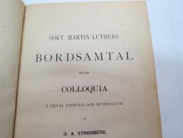 Dr. M. Luthers Bordssamtal eller Colloquia, kirja on kuulunut &quot;Mintu&quot; Brandtille - &quot;Till Mintu Brandt på hennes konfirmationsdag d, 17.11.1883 från Albert