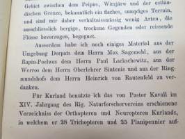 Verzeichniss der in Liv-, Est- und Kurland bisher aufgefundenen Neuropteren -verkkosiipisiä Baltiassa - Neuroptera of Baltic countries (Dorpat / Tartto 1880)