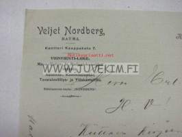 Veljet Nordberg Rauma 15.6.1901 -asiakirja