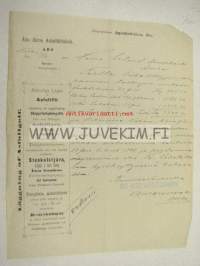 Åbo Aktie Asfaltfabrik 13.11.1897 -asiakirja