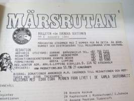 Märsrutan  - Bulletin för Svenska sektionen A.I.C.H, nr 5 augusti 1980 februari -Kap Hornin kiertäjien ruotsin alajaoston lehti / magazine for the Kap Horn