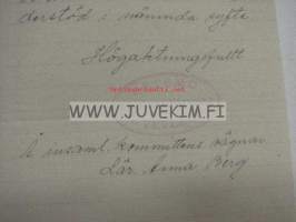 Petsmo Ungdomsförening, Kvevlaks 22.1.1926 -asiakirja