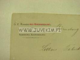 G.E. Ramberg, Pori 2.6.1890 -asiakirja