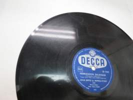 Decca SD 5362 Juha Eirto ja Metro-tytöt - Hernandon salaisuus / Metro-tytöt - Sininen hetki -savikiekkoäänilevy - 78 rpm record