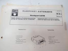 Blaupunkt-Autoradio Technische Daten und Funktionsbeschreibung... / Technical Data and Description - alkuperäisiä tehtaan asennusohjeita ja teknisiä tietoja