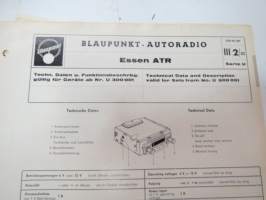 Blaupunkt-Autoradio Technische Daten und Funktionsbeschreibung... / Technical Data and Description - alkuperäisiä tehtaan asennusohjeita ja teknisiä tietoja