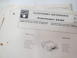 Blaupunkt-Autoradio Technische Daten und Funktionsbeschreibung... / Technical Data and Description - alkuperäisiä tehtaan asennusohjeita ja teknisiä tietoja