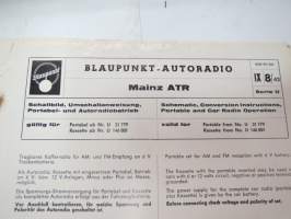 Blaupunkt-Autoradio Technische Daten und Funktionsbeschreibung... / Technical Data and Description - alkuperäisiä tehtaan asennusohjeita ja teknisiä tietoja