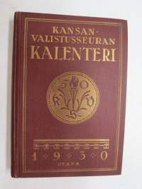 Kansanvalistusseuran Kalenteri 1930, sis. mm. seur. artikkelit / kuvat / mainokset; Singer, Paulig, Paischeff, Nokia, Husqvarna Fama kutomakoneet, Kalenteriosuus