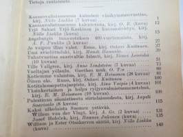 Kansanvalistusseuran Kalenteri 1930, sis. mm. seur. artikkelit / kuvat / mainokset; Singer, Paulig, Paischeff, Nokia, Husqvarna Fama kutomakoneet, Kalenteriosuus