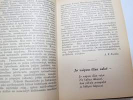 Kansanvalistusseuran Kalenteri 1930 + Tietokalenteri yhteensidottuna, sis. mm. seur. artikkelit / kuvat / mainokset; Singer, Paulig, Paischeff, Nokia, Husqvarna