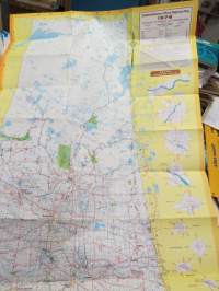 Saskatchevan (Kanada, Canada) 1976 Official Highway map  -tiekartta