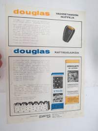 Douglas niskatuet, vaihdetangon nupit, rattisuojukset -myyntiesite / brochure