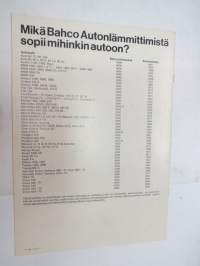 Bahco autonlämmitin 3500, 3000 D, 4000 -myyntiesite / brochure