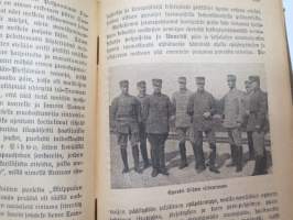 Kansanvalistusseuran Kalenteri 1919, sis. runsaasti mainoksia, artikkeleita, tilastotietoa, rautateitten ja postin kulku, virkamiehistö, puolueet,