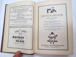 Kansanvalistusseuran Kalenteri 1928, sis. runsaasti mainoksia, artikkeleita, tilastotietoa, rautateitten ja postin kulku, virkamiehistö, puolueet,