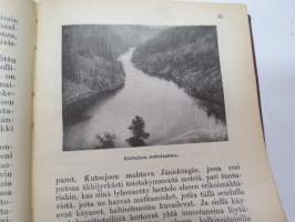 Kansanvalistusseuran Kalenteri 1928, sis. runsaasti mainoksia, artikkeleita, tilastotietoa, rautateitten ja postin kulku, virkamiehistö, puolueet,