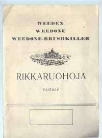 Tuhoeläinmyrkkyhinnasto Berner 1955 ja Rikkaruohoja vastaan esite