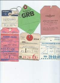 Matkatavaran osoitelappu  1960-70-luku - osoitelappu 6 kpl