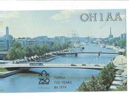 Turun Radioamatöörit  - Radioamatöörin kuittauskortti  1979 postikortti