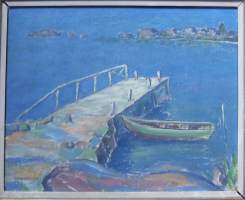 Alku Avanto, öljyvärimaalaus  levylle , 32x40 / 52x60 cm  / Alku Antti Avanto ( 1907 Turku – 1984) oli graafikko ja taidemaalari. Hän opiskeli Turun