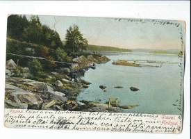 Visuvesi  - paikkakuntapostikortti  kulkenut 1908