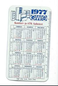 Lompakkoalmanakka  G W Sohlberg Oy 1977/  viinikalenteri -   kalenteri