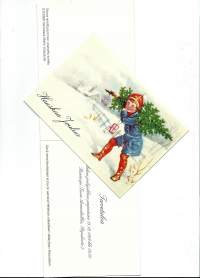 Tervetuloa Hellaksen Joulujuhlaan 1989 - postikortti taittokortti