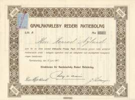 Gamlakarleby Rederi Ab  15.6. 1917, Kokkola   - osakekirja