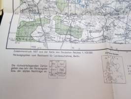 Reichskarte - Insel Rügen (Technische Hochschule Stuttgart - Geographisches Institut -natsileimoin) -map of Rügen with nazi-stamp