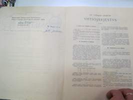Oy Vanajan Sähkö, Sarja D 100,00 markkaa, nr 712, A. Koivunen, Vanaja 1935 -osakekirja -share / stock certificate (electric plant)