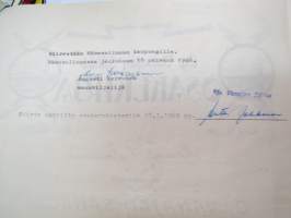 Oy Vanajan Sähkö, Sarja D 100,00 markkaa, nr 712, A. Koivunen, Vanaja 1935 -osakekirja -share / stock certificate (electric plant)