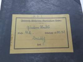 Saksalaisen koulupojan muistivihko vv. 1940-41 -german schoolboy´s notebook