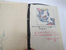 Saksalaisen koulupojan muistivihko vv. 1940-41 -german schoolboy´s notebook