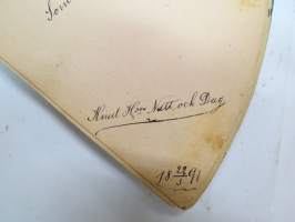 Poesie - Anna Natt och Dag ca. 1891 - svenska flickans album, skriftliga minnesord skrivna av vänner (+ två rittningar) -ruotsalaisen tytön albumi, jossa