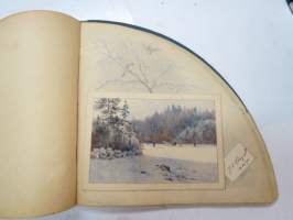 Poesie - Anna Natt och Dag ca. 1891 - svenska flickans album, skriftliga minnesord skrivna av vänner (+ två rittningar) -ruotsalaisen tytön albumi, jossa