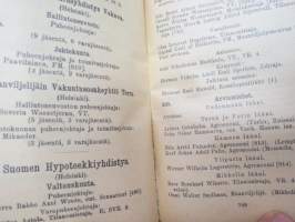 Suomen Valtiokalenteri 1922, sisältää kaiken tarpeellisen ja tarpeettoman tiedon Suomen valtion asioista ja virkamiehistä, esimerkiksi karttapaperin