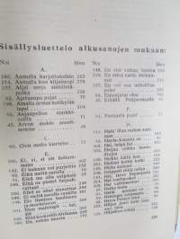 Laulu-Matti -yhteislaulukirja laulujen nimet näkyvät kohteen kuvissa / song book